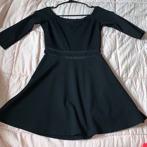 all black mid thigh dress